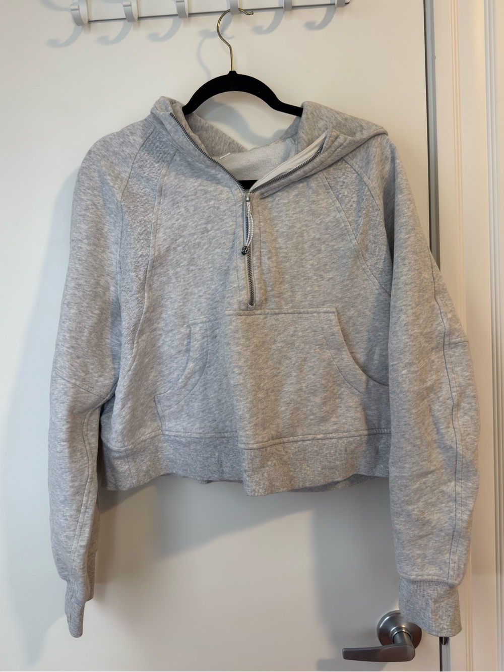 lululemon athletica Light Gray Half-Zip Hooded Pullover